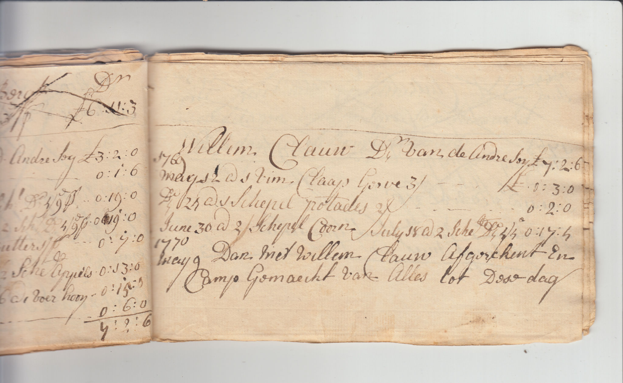 BH105 Pg 19, 1759-1771 & 1783 - Farm Sales Account Book - Pages 11-20